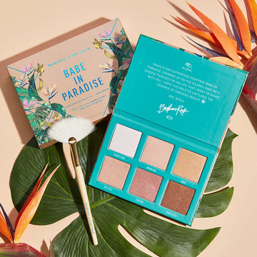 Morphe Babe In Paradise Highlighter Palette + Fan Brush